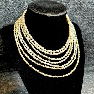 Elegant Layered Pearl Chocker With Sterling Silver Hardware